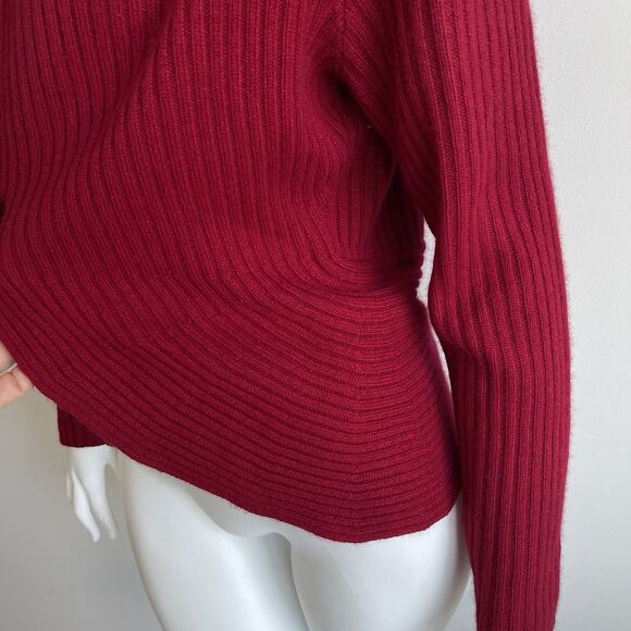 Vintage Talbots Cashmere Silk Ribbed Knit Y2K Cardigan Sweater Red M Holidays - Picture 6 of 15